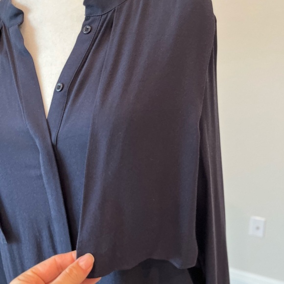 Brochu Walker Chic Navy Button Up Viscose Shirt Dress Knee Length, Size S - Picture 3 of 6
